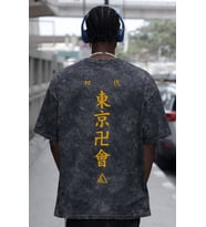 Tokyo Revengers Anime Sırt Baskılı Unisex Oversize Eskitme Yıkamalı Tişört