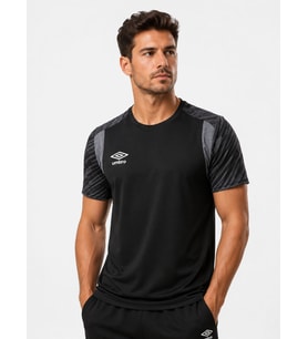 UMBRO Plus Training Erkek Siyah Antrenman Spor Tişörtü TF0437
