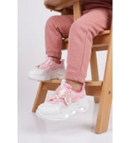 Cool Pudra Cırtlı Işıklı Desenli Anatomik Bebek Spor Ayakkabı Sneaker Aida B