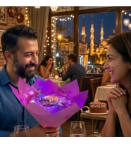 FOTOĞRAFLI LED IŞIKLI KELEBEK BUKETİ