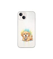 iPhone 13 ile Uyumlu Splash Köpek Tasarımlı Şeffaf Silikon Kılıf