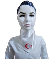 Ay Yıldızlı Fular (Beyaz)
