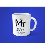 Mr & Mrs Sevgililer Eşlere Özel 2'li İsimli Tarihli Kupa Bardak