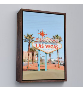 Çerçeveli Las Vegas Nevada Ünlü Tabelası Duvar Tablosu (Siyah)