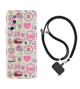Xiaomi Mi 13 Lite Kılıf Resimli Boyun Askılı İpli Desenli Silikon Donut Flamingo 1415