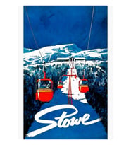 Stowe Gondol Kış Seyahat Kayak Posteri Tablo Ahşap Poster Dekoratif