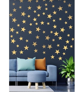 Gold Yıldız Duvar Sticker 3-4-5 cm 100 Adet (Altın / Dore)