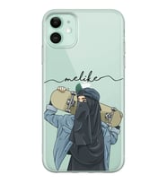 Kaykaycı Kız Tasarımlı Şeffaf Telefon Kılıfı (Tüm Modeller Mevcuttur)