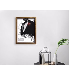 BK Home Godfather Baba Tasarımlı Doğal Masif Ahşap Çerçeveli Tablo 45x65cm-21