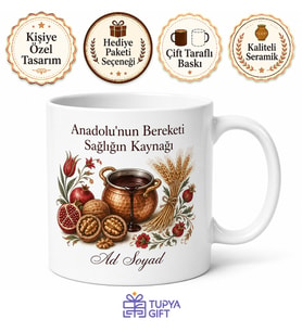 Ceviz Kırıp Pekmez Yapanlara Anadolu Lezzeti Sağlık Deposu Kupa Bardak Hediye
