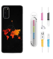 Samsung A02S A03S A10 A12 A13 A21S A22 Kılıf Kablo Koruma Spiral Silikon İz Bırakan Uçak 1778