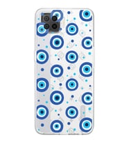 PrintiFy Oppo A73 ile Uyumlu Nazar Boncuğu 1 Baskılı Kamera Korumalı Şeffaf Silikon Kılıf