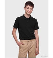 LCW Kids Siyah Polo Yaka Erkek Çocuk Tişört