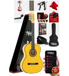 Midex CG-270YLW Sarı Renk Klasik Gitar 4/4 Yetişkin Boy Sap Ayarlı Full Set