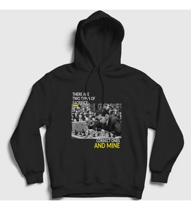 Presmono Unisex Siyah Mikhail Tal V2 Büyükusta Satranç Kapüşonlu Sweatshirt 421840tt