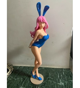 3D Baskı Anime Tavşan Kız Figürü - Oyuncu Odası ve Kitaplık Aksesuarı