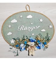 Lora Davet Erkek Bebek kapı süsü, Hastane kapı süsü, Duvar süsü (1 Adet) Mavi - 36202
