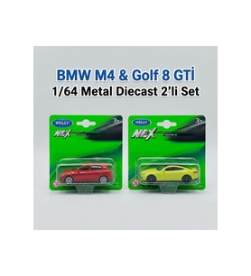 alpmodel Golf 8 GTİ Bmw M4 1/64 Ölçek Diecast Metal Model Araba Oyuncak Araba 2'li Set