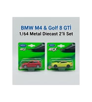 alpmodel Golf 8 GTİ Bmw M4 1/64 Ölçek Diecast Metal Model Araba Oyuncak Araba 2'li Set