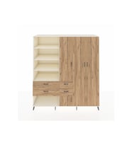 Kronos Dolap 14 Raflı 4 Çekmeceli 4 Kapaklı 220x59x243 Aytaşı-Çam/Çam