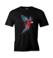 Parrot Splashing Colors  Siyah Erkek Tshirt