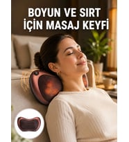 Isıtma Özellikli Derin Yoğurma Masaj Yastığı Priz & Çakmak Girişli Yeni Nesil