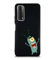 Huawei Y7A Soft Premier Kapak Plankton Tasarımlı Silikon Kılıf - Siyah (Şeffaf)