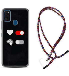 Samsung M21 M22 M23 M30 M31S M32 Kılıf Boyun Asklı Rasta Silikon Love Brain 1722