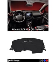 Renault Clıo 4 (2013-2020) 3d Torpido Koruma Kılıfı - Ön Göğüs Kaplama - Siyah Şerit