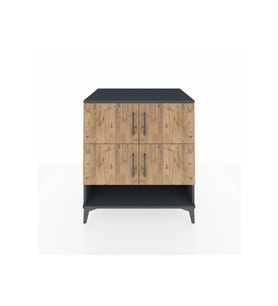 Kronos Şifonyer 4 Raflı 4 Kapaklı 88x59x96 Antrasit-Çam