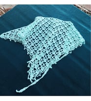 El Yapımı Dantel Eşarp - Bandana- Gömlek Fuları (Mint Yeşili)