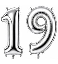 19 Rakam Folyo Balon Gümüş Rengi (76 cm)