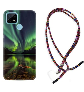 Realme C11 C21 C21Y C25Y C11 2021 Kılıf Boyun Asklı Rasta Silikon Kuzey Işıkları 1327