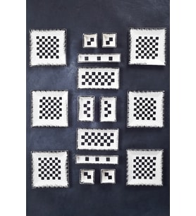 16 Parça 6 Kişilik Dama Kahvaltı Takımı Handmade Kahvaltılık Sunum Seti Servis Tabakları