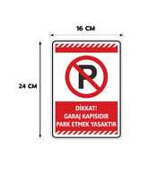 6 Adet Dikkat Garaj Kapısına Part Etmek Yasaktır Kişiselleştirilebilir Sticker, 16x24, 20x30 (A4), 30x42 (A3) Cm Boyut Seçeneklerinde Folyo Baskı Sticker