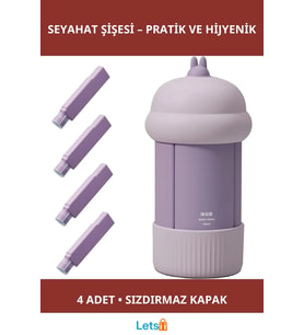 4'ü 1 Arada Seyahat Şişesi Seti Pratik Sıkıştırılabilir