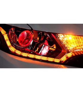 Kayar Led Sinyalli Sarı Far İçi Kristal Led 2 Renk