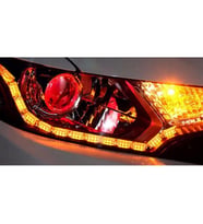 Kayar Led Sinyalli Sarı Far İçi Kristal Led 2 Renk