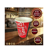 FB Cup 8 Oz Sızdırmaz Karton Bardak - 50 Adet