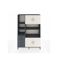 Hyperion Dolap 8 Raflı 4 Çekmeceli 4 Kapaklı 132x44x195 Antrasit-Aytaşı/Antrasit