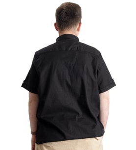 Mode XL Erkek Büyük Beden Gabardin Gömlek INTROVERT 23304 Siyah