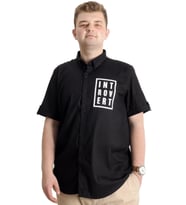 Mode XL Erkek Büyük Beden Gabardin Gömlek INTROVERT 23304 Siyah