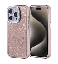 Apple iPhone 15 Pro Uyumlu Kılıf Taşlı Tasarımlı Zore Kapi Kapak (Gold)