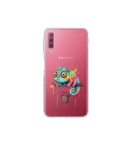 Samsung Galaxy A7 2018 ile Uyumlu Splash Bukalemun Tasarımlı Şeffaf Silikon Kılıf