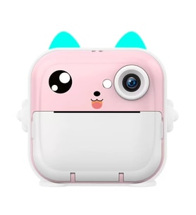 Anlık Termal Yazıcılı Dijital Çocuk Kamerası 2.0 Inc HD Şipşak Fotoğraf Makinesi AE110 Pembe