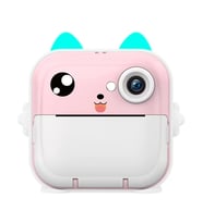 Anlık Termal Yazıcılı Dijital Çocuk Kamerası 2.0 Inc HD Şipşak Fotoğraf Makinesi AE110 Pembe