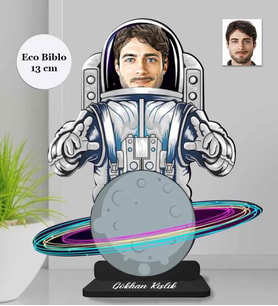 Kişiye Özel Astronot Erkek Ahşap Eco Biblo -2