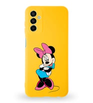 Samsung Galaxy M13 Uyumlu Lansman Kılıf Altı Kapalı İçi Kadife  Minnie Mouse-D Tasarımlı  Kapak (Şeffaf)