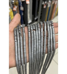 Hematit Taşı Dalgalı Rondela Kesim Mat Açık Gri 6x2mm Doğal Taş Dizi