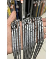 Hematit Taşı Dalgalı Rondela Kesim Mat Açık Gri 6x2mm Doğal Taş Dizi